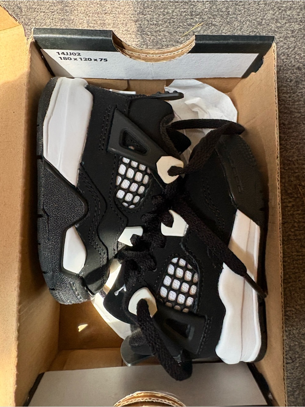 Jordan Kids Black and White Retro-Style Sneakers